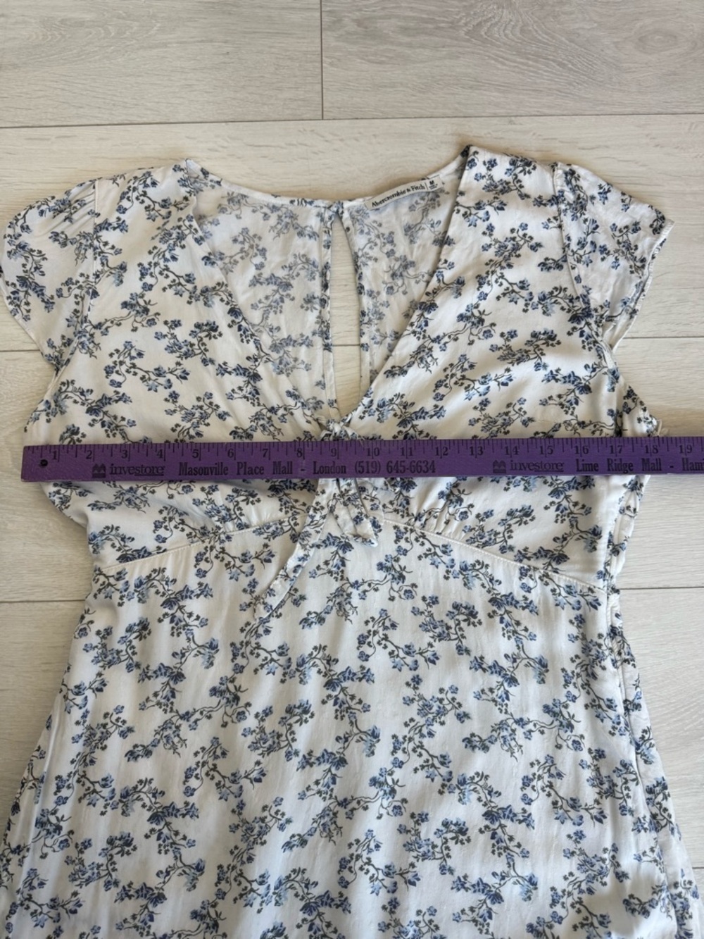 Abercrombie & Fitch Ditsy Floral Cap Sleeve Mini Lined Dress w Pockets Size M - Picture 12 of 12